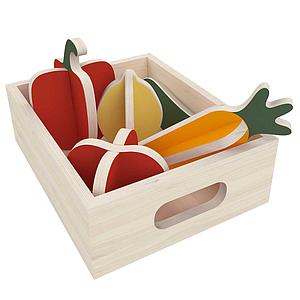 Juego imitación verduras mercado PLAY Flexa natural wood