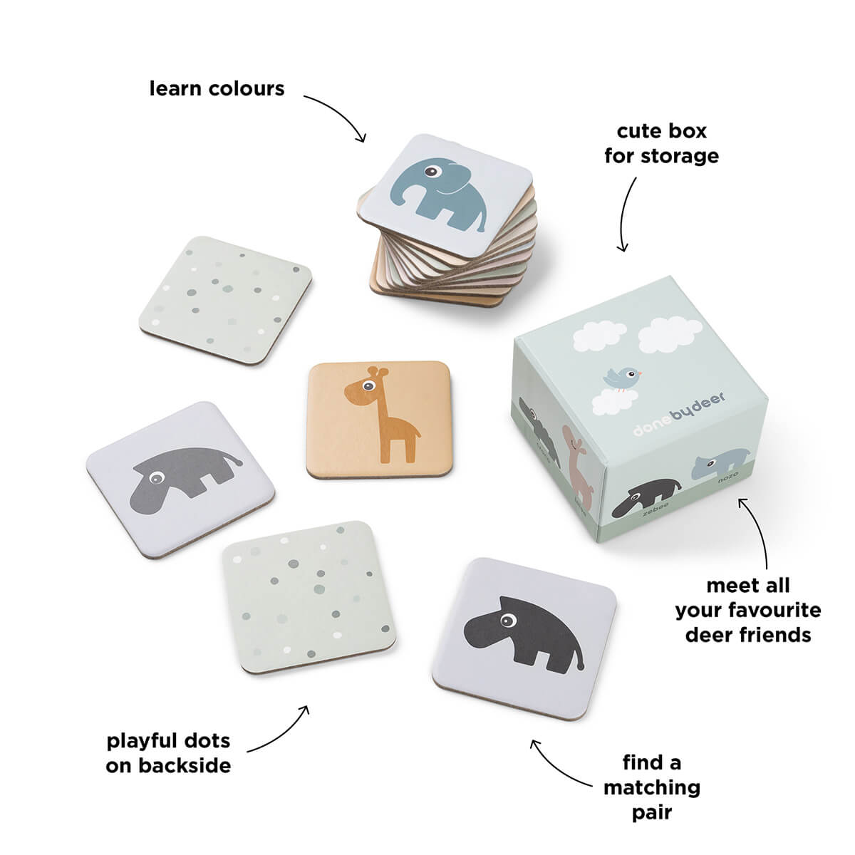 Juego memoria DEER FRIENDS Done by Deer colour mix
