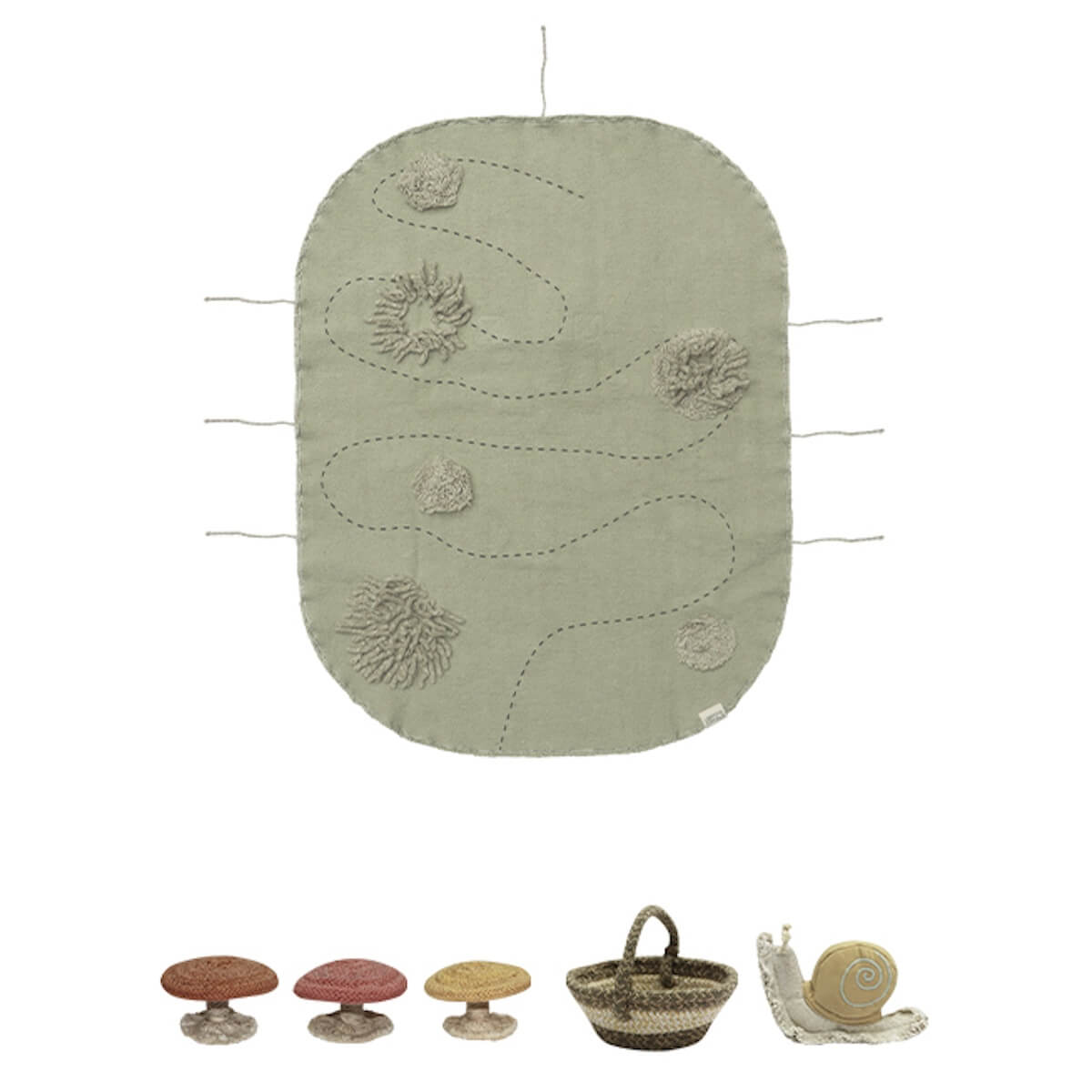 Juego textil MINI MUNDO GREEN Lorena Canals Snail