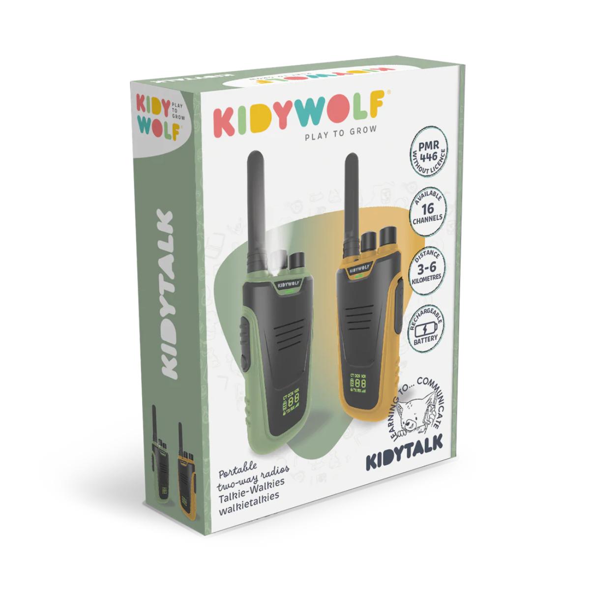 Kidytalk Walkie talkies Kidywolf green orange
