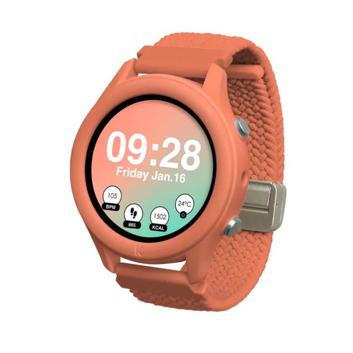 Kidywatch Multifunction Smartwatch fabric Strap No Games Kidywolf Coral