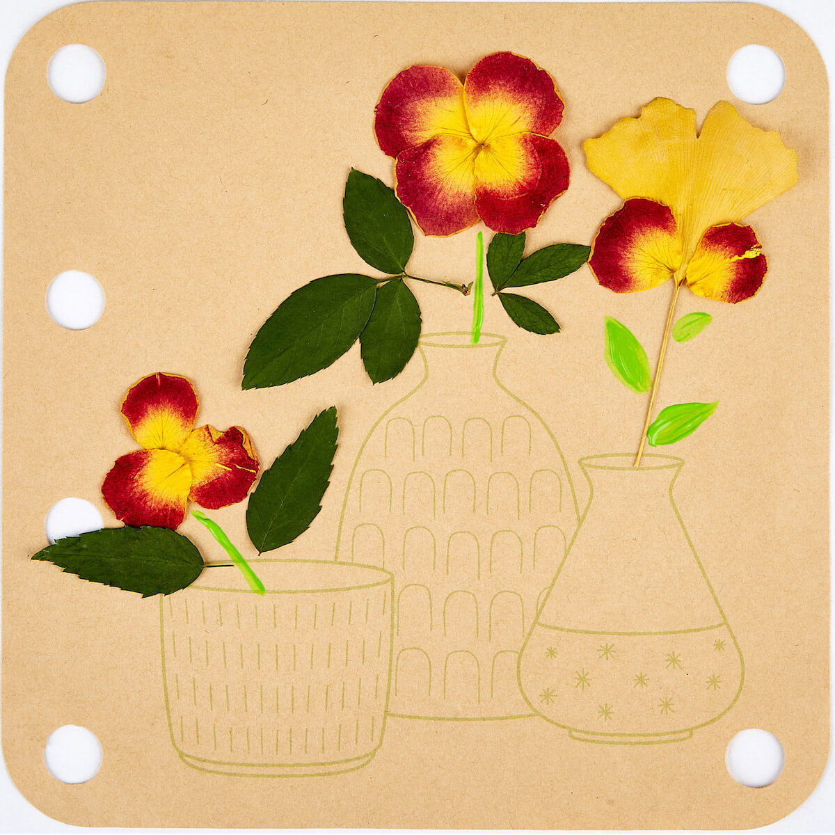 Kit artístico prensador flores Hape