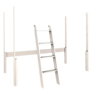 Kit conversión cama media altura-cama alta KASVA haya lacado blanco