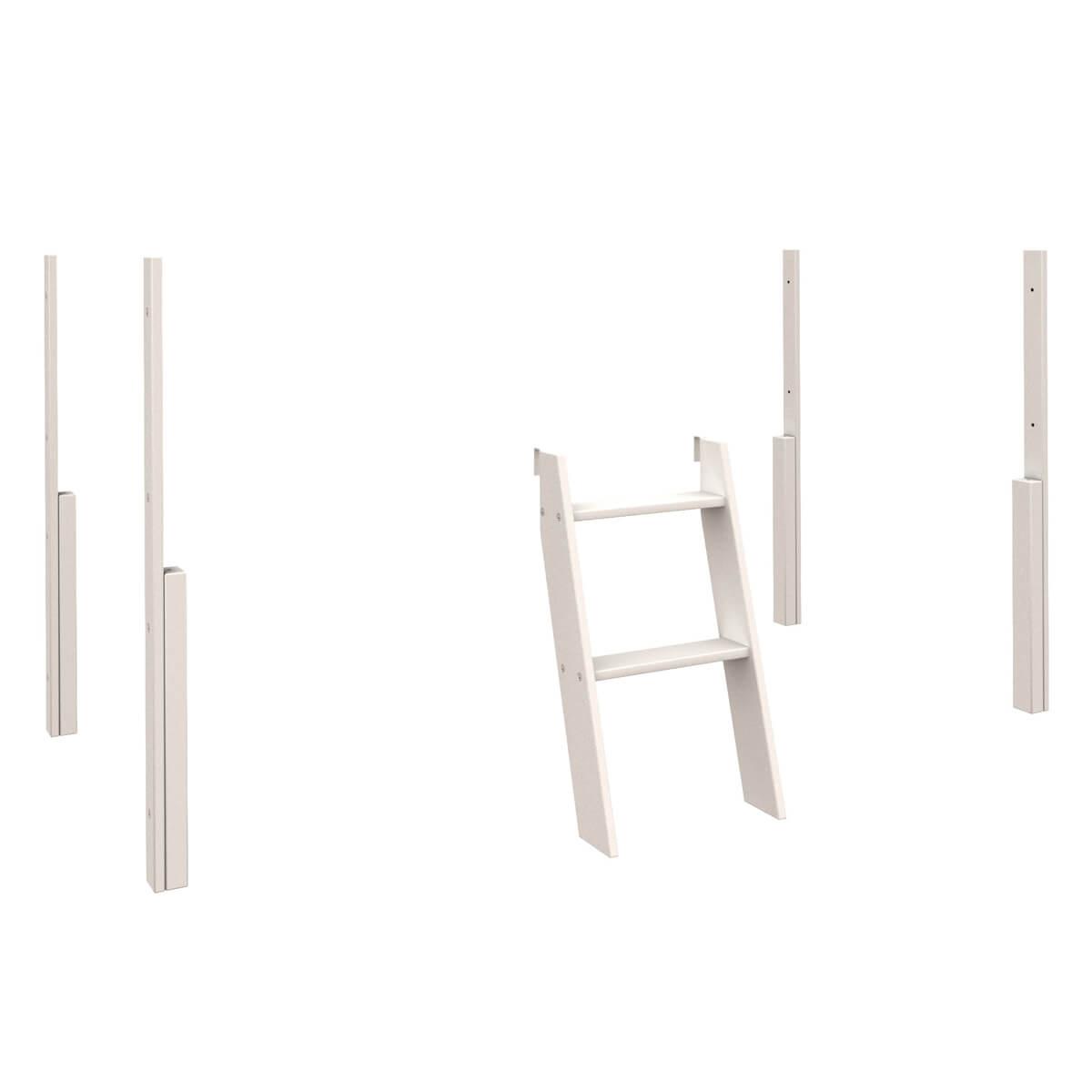 Kit conversión cama sofá baja-cama media altura KASVA haya lacado blanco