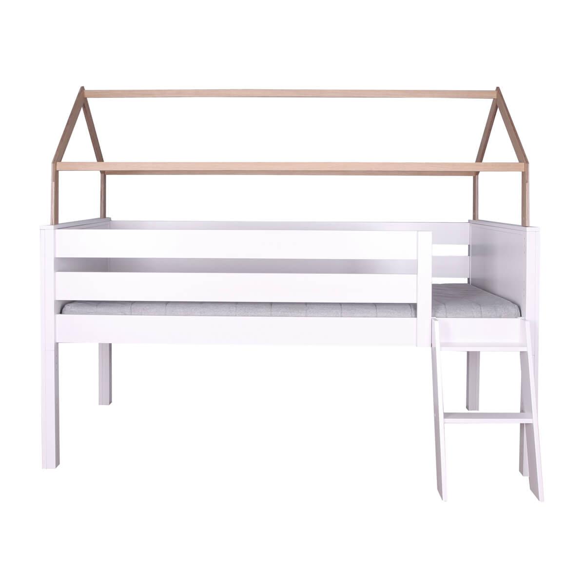Kit conversión cama sofá baja-cama media altura KASVA haya lacado blanco