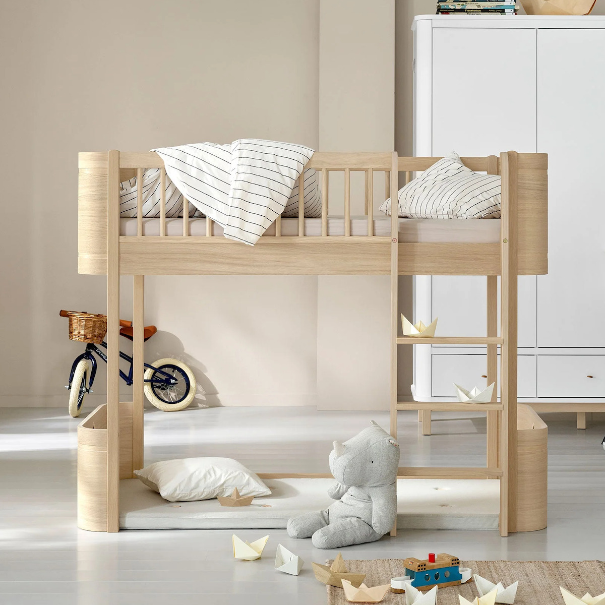 Kit conversión cuna+cama junior-litera baja WOOD MINI+ Oliver Furniture roble