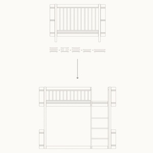 Kit conversión cuna+cama junior-litera baja WOOD MINI+ Oliver Furniture roble