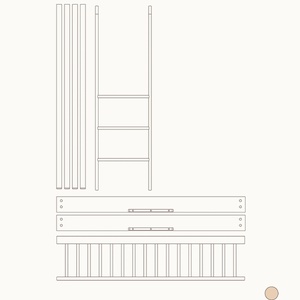 Kit conversión cuna+cama junior-litera WOOD MINI+ Oliver Furniture roble