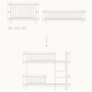 Kit conversión cuna+cama junior-litera WOOD MINI+ Oliver Furniture roble