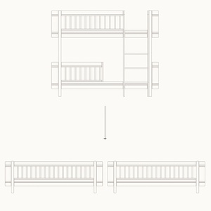kit conversión litera-2 camas junior WOOD MINI+ Oliver furniture roble