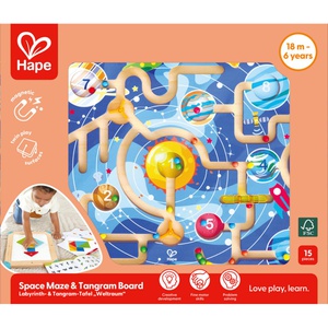 Laberinto Espacial y Tablero Tangram Hape