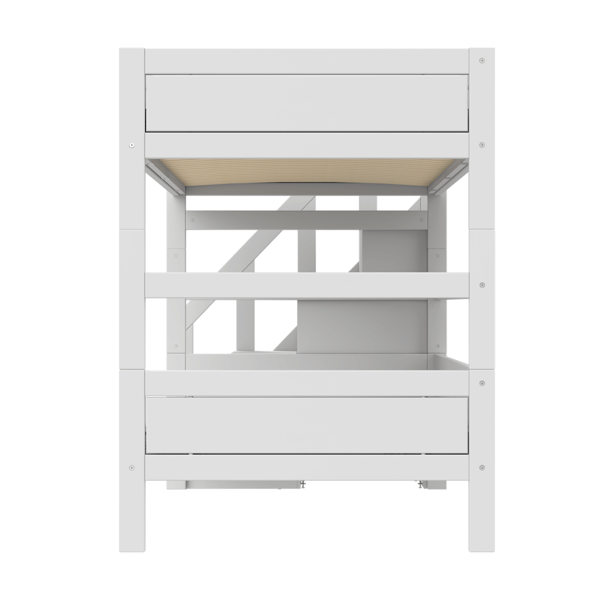 Litera 120x200cm escalera cajones PREMIUM Lifetime white
