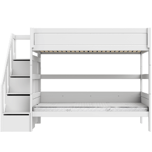 Litera 120x200cm escalera cajones PREMIUM Lifetime white