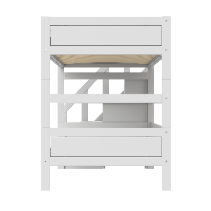 Litera 120x200cm escalera cajones PREMIUM Lifetime white