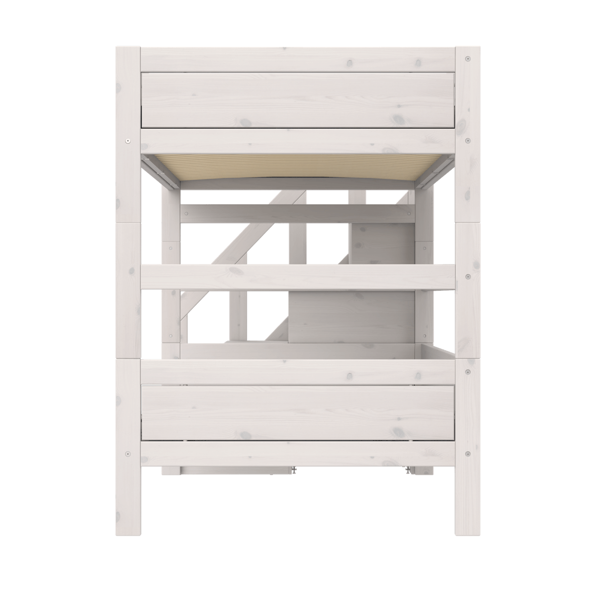 Litera 120x200cm escalera cajones PREMIUM Lifetime whitewash
