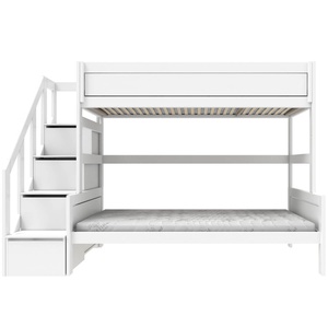 Litera 90-120cm escalera cajones+somier Deluxe Lifetime blanco