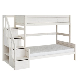 Litera 90-120cm escalera cajones+somier Deluxe Lifetime blanqueado