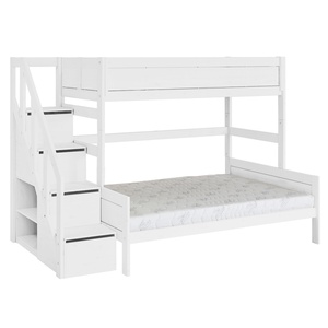 Litera 90-140cm escalera cajones+somier Deluxe Lifetime blanco
