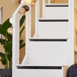 Litera 90-140cm escalera cajones+somier Deluxe Lifetime blanco