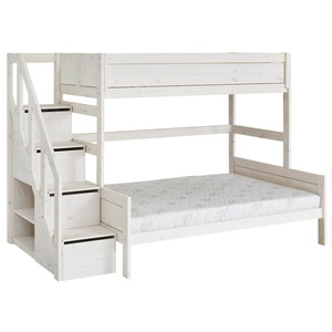 Litera 90-140cm escalera cajones+somier Deluxe Lifetime blanqueado