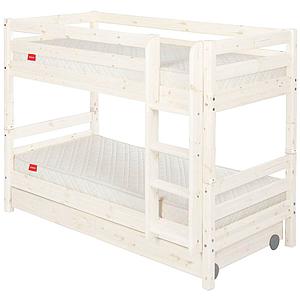 Litera 90x200 CLASSIC Flexa escalera recta 2 cajones blanco cal