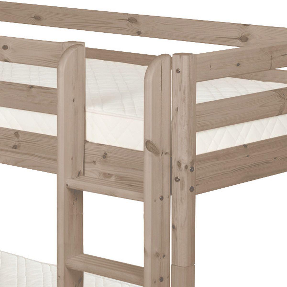 Litera 90x200 CLASSIC Flexa escalera recta 2 cajones terra | Abitare Kids