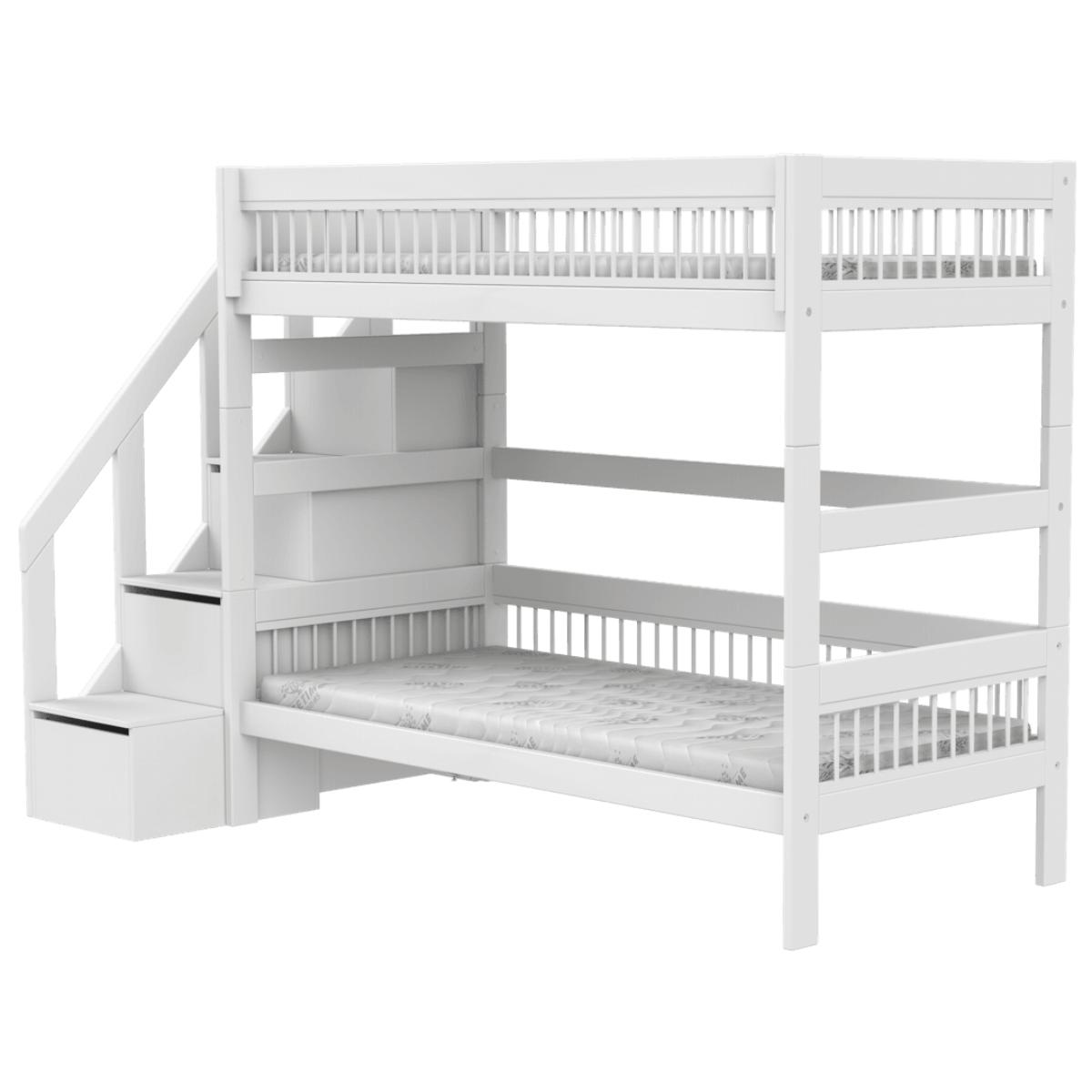 Litera 90x200cm escalera cajones BREEZE Somier Deluxe Lifetime blanco