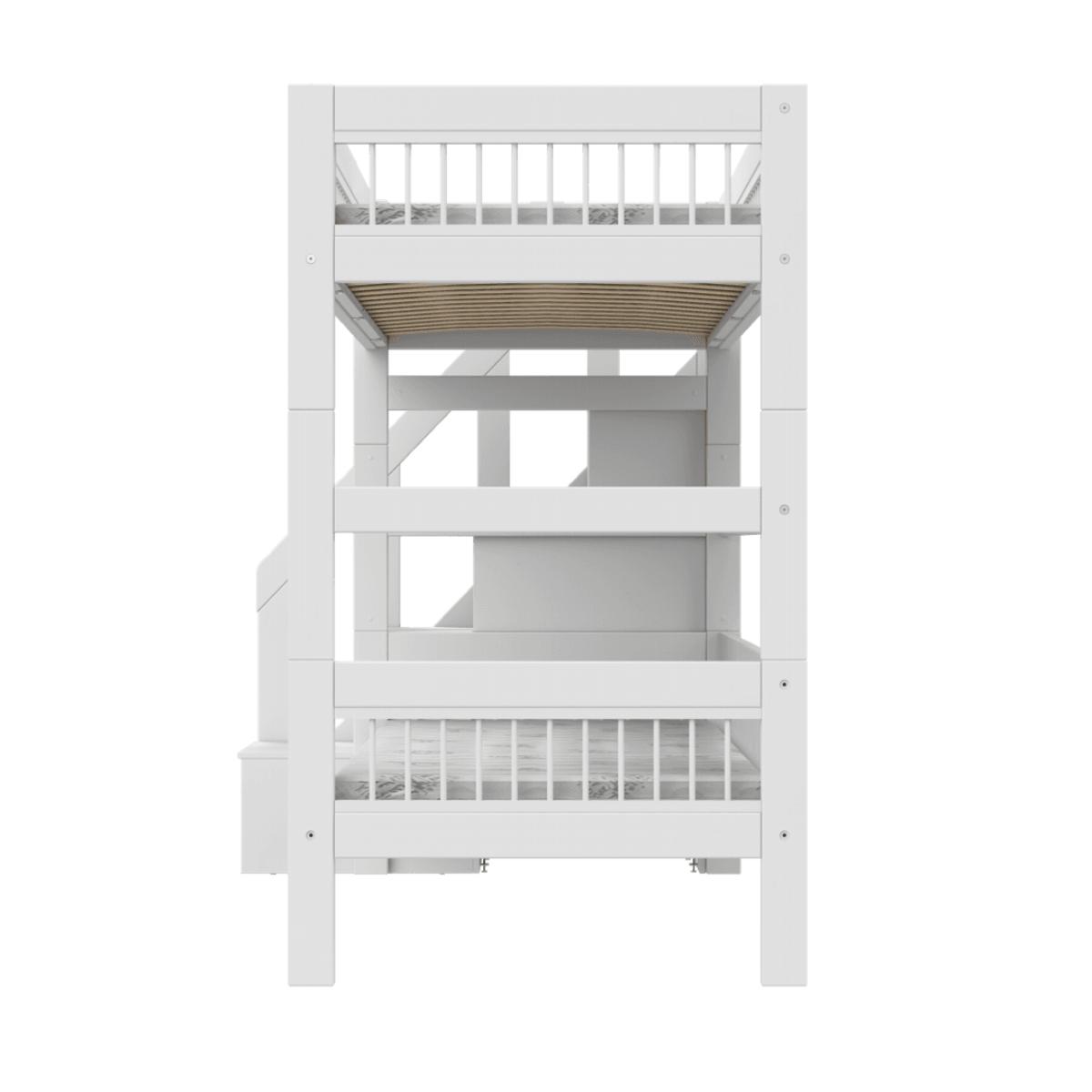 Litera 90x200cm escalera cajones BREEZE Somier Deluxe Lifetime blanco