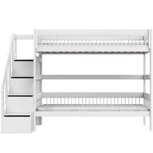 Litera 90x200cm escalera cajones BREEZE Somier Deluxe Lifetime blanco
