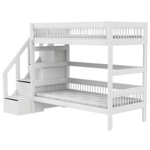 Litera 90x200cm escalera cajones BREEZE Somier Deluxe Lifetime blanco