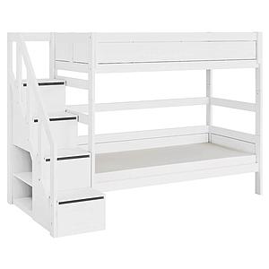 Litera 90x200cm escalera cajones Lifetime blanco