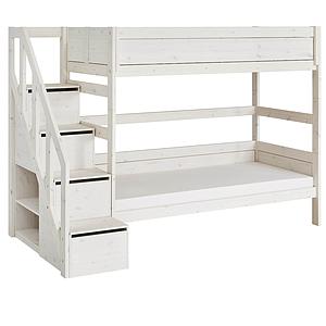 Litera 90x200cm escalera cajones Lifetime blanqueado