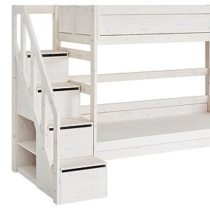 Litera 90x200cm escalera cajones Lifetime blanqueado