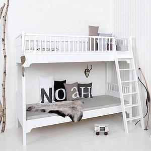 Litera 90x200cm escalera inclinada SEASIDE CLASSIC Oliver Furniture blanco