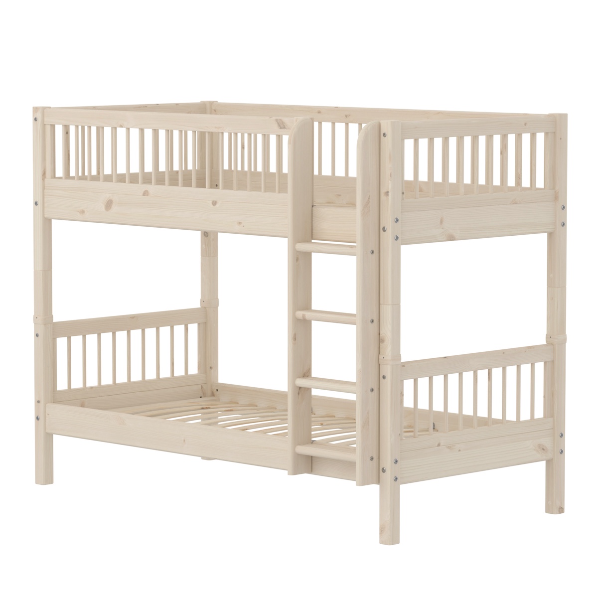 Litera 90x200cm escalera recta-barrera barras CLASSIC Flexa white washed