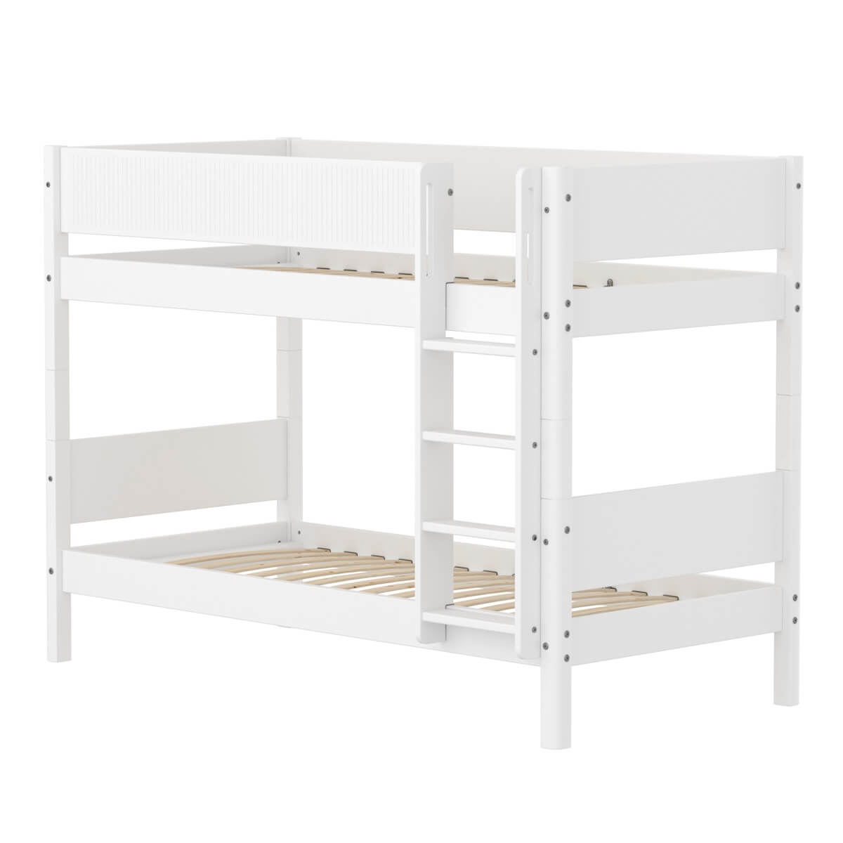 Litera 90x200cm escalera recta-barrera ranuras WHITE Flexa