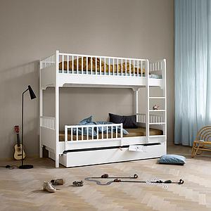 Litera 90x200cm escalera recta SEASIDE CLASSIC Oliver Furniture blanco