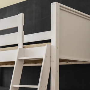 Litera 90x200x165cm escalera inclinada KASVA haya lacado blanco