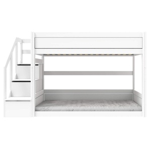 Litera baja 90x200cm escalera cajones Lifetime blanco