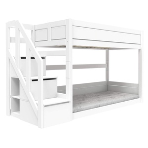 Litera baja 90x200cm escalera cajones Lifetime blanco