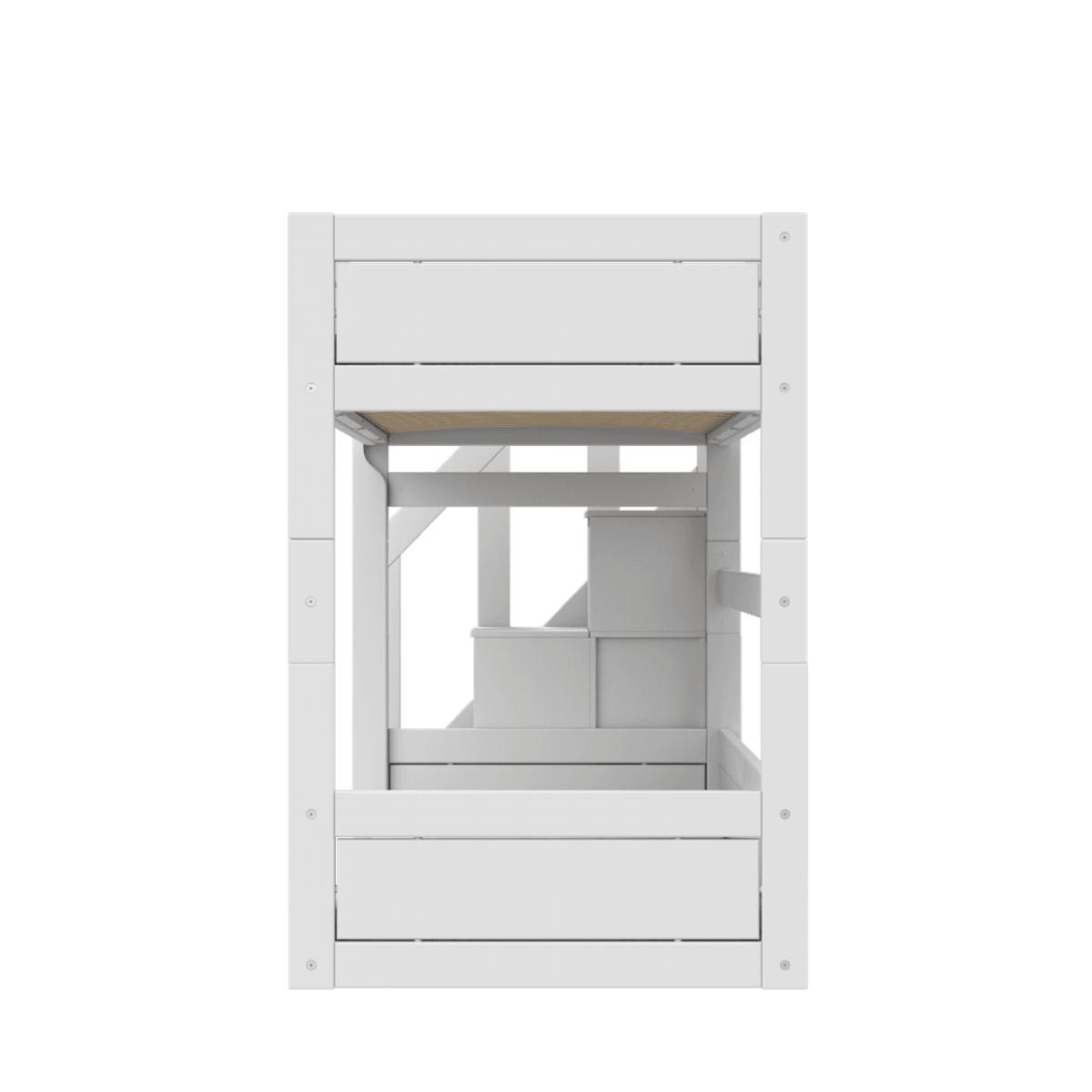 Litera baja 90x200cm escalera cajones-somier Deluxe Lifetime blanco