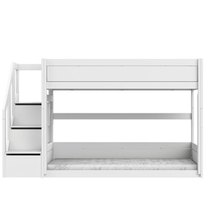 Litera baja 90x200cm escalera cajones-somier Deluxe Lifetime blanco