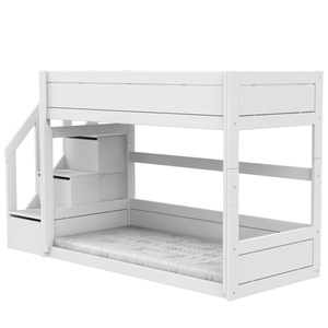 Litera baja 90x200cm escalera cajones-somier Deluxe Lifetime blanco