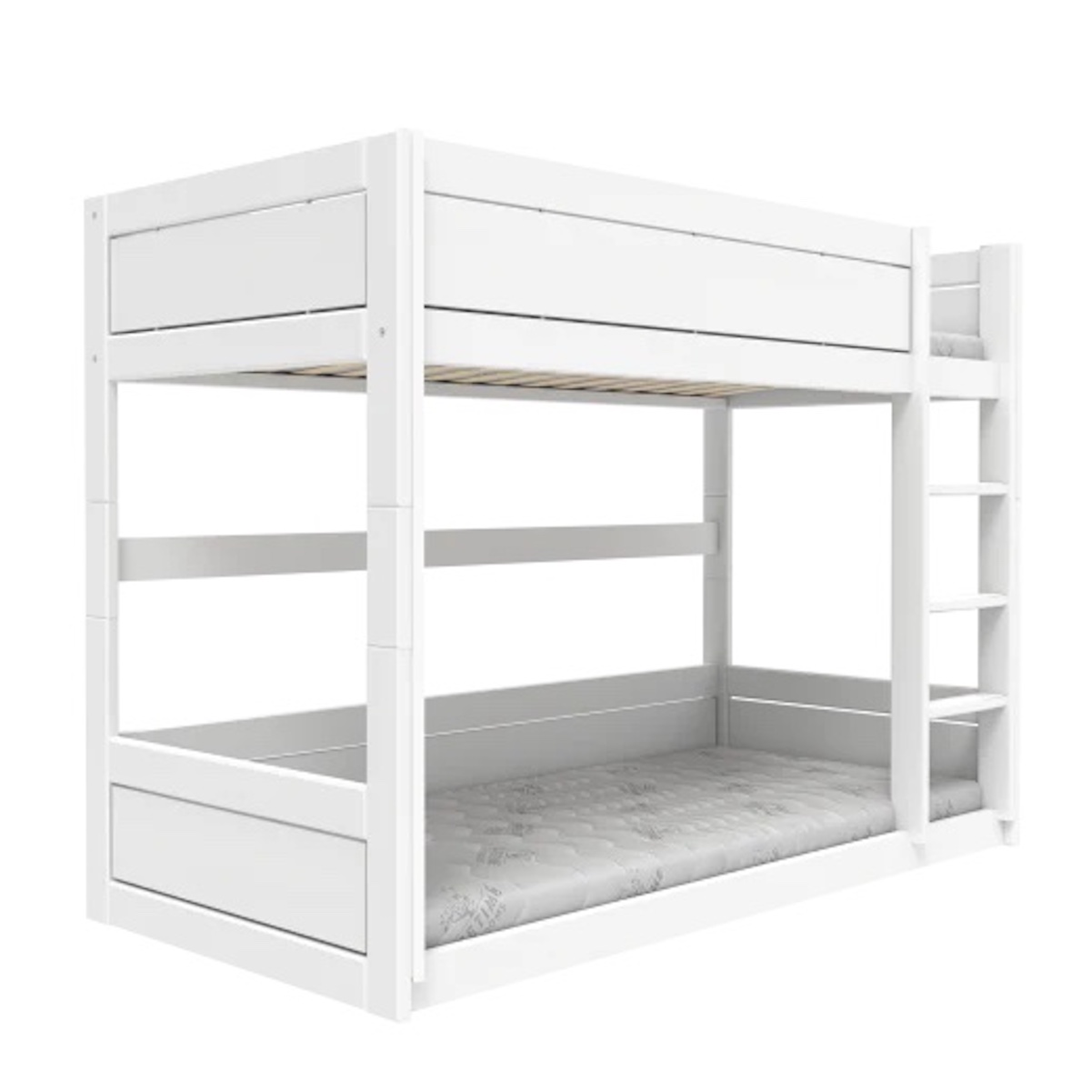 Litera baja 90x200cm escalera recta Lifetime blanco