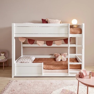 Litera baja 90x200cm escalera recta Lifetime blanco