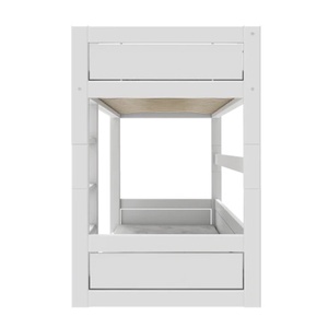 Litera baja 90x200cm escalera recta Lifetime blanco