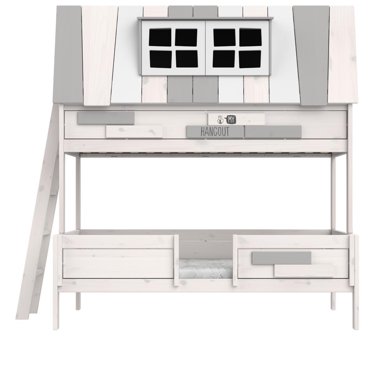 Litera cabaña 90-120x200cm MY HANGOUT somier Deluxe Lifetime blanqueado