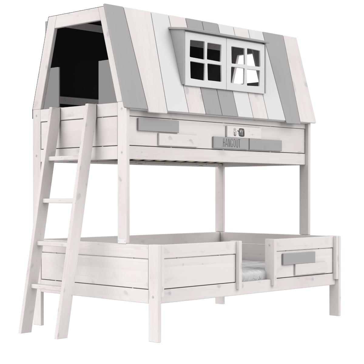 Litera cabaña 90-120x200cm MY HANGOUT somier Deluxe Lifetime blanqueado