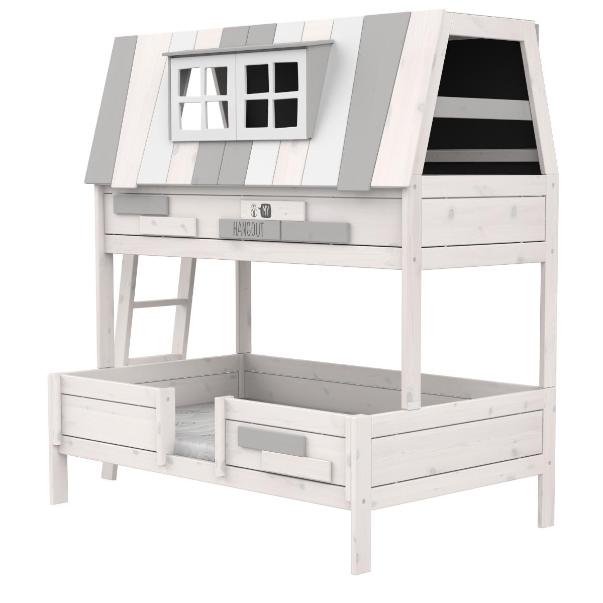 Litera cabaña 90-120x200cm MY HANGOUT somier Deluxe Lifetime blanqueado