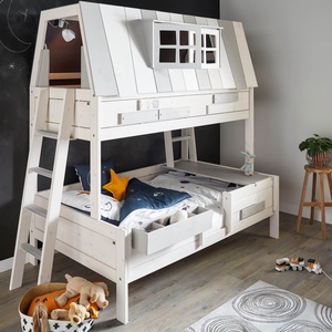 Litera cabaña 90-140x200cm somier Deluxe HANGOUT Lifetime blanqueado